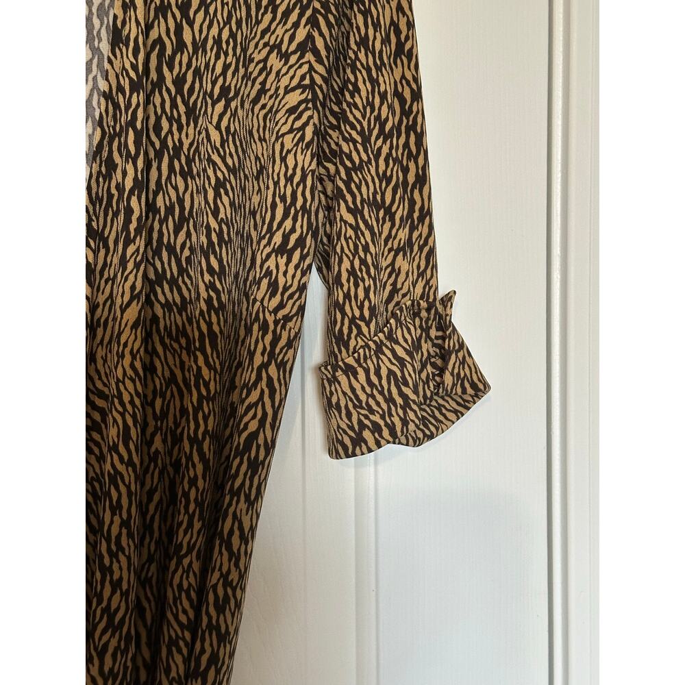 Ann Taylor Leopard Printed Waist Tie Wrap Dress Brown Women's Size 6 NWT $138 - Picture 7 of 11
